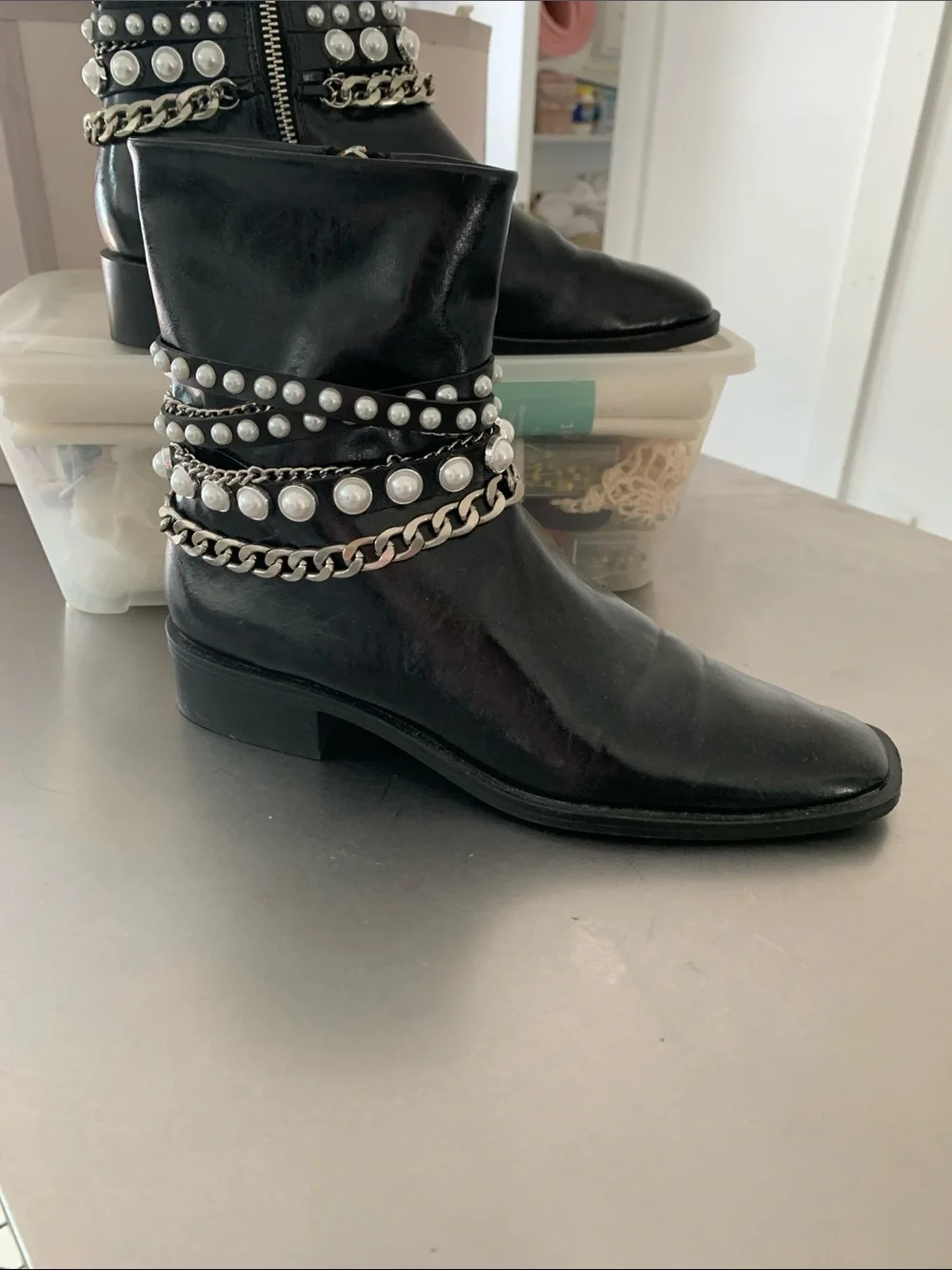 Zara Black Booties - Size 38